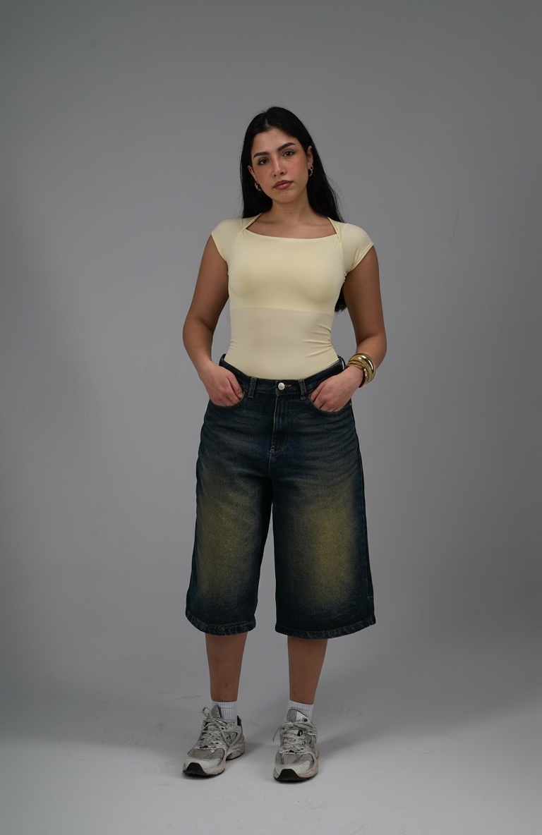 Refined Square Neck Top - Butter Yellow