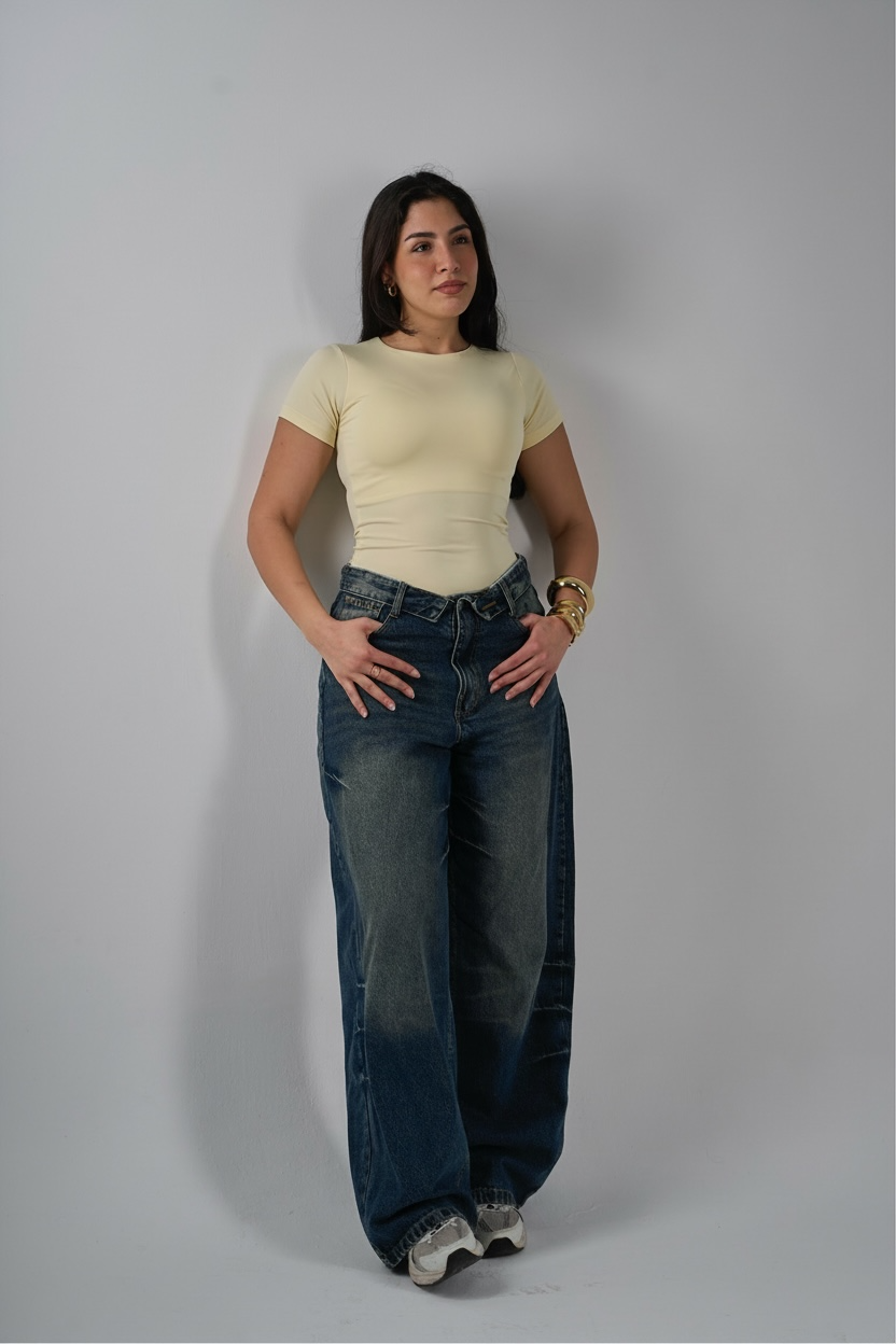 Refined Round Neck Top - Butter Yellow