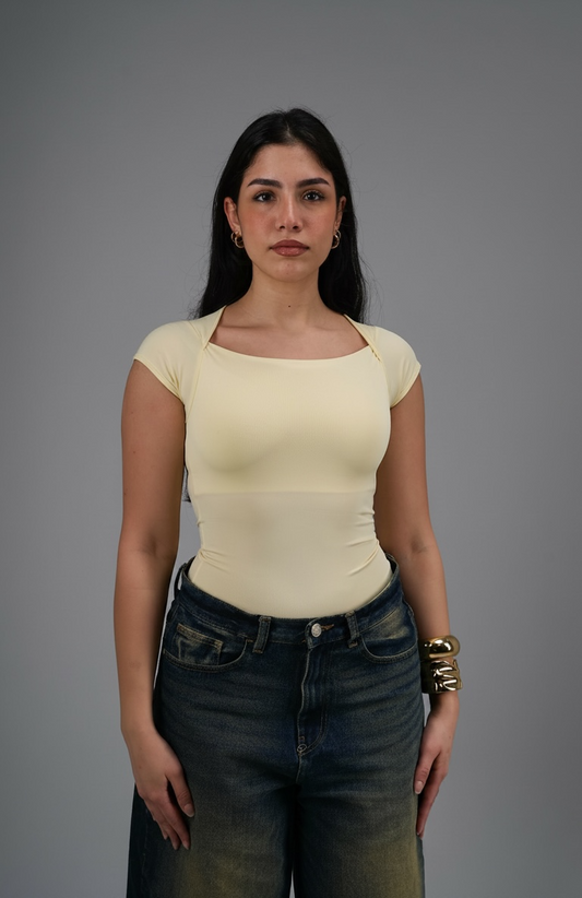 Refined Square Neck Top - Butter Yellow